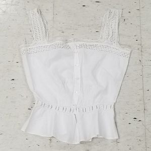 Vintage French cotton button down summer top